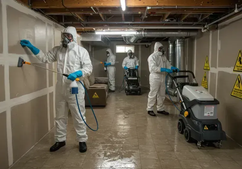 Basement Moisture Removal and Structural Drying process in East Atlantic Beach, NY